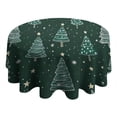 thumbnail image 4 of Dark Green Christmas Tree Pattern Round Tablecloth 60"x60",Wrinkle Wipeable Table Cloth for Kitchen Dining Room Picnic Patio Party, 4 of 6