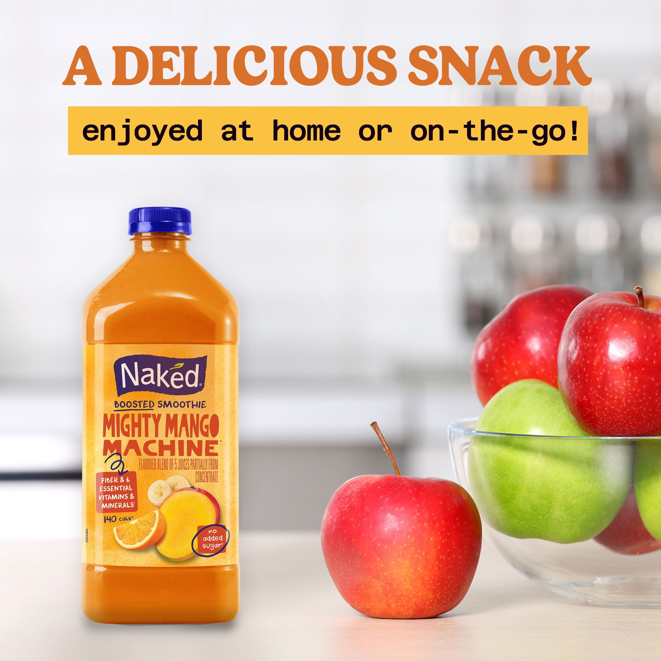 (3 pack) Naked Boosted Smoothie Mighty Mango Machine, 64 fl oz Bottle