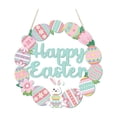 thumbnail image 2 of Easter Door Decorations Welcome Wooden Spring Flower Egg Wreath for Front Door Happy Easter Wall Window Hanger Indoor Outdoor Home Spring Hanging Decor, 2 of 7