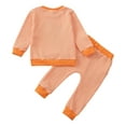 thumbnail image 6 of Jkety Baby Halloween Halloween Baby Girl Outfit Daddys/Mommys Little Pumpkin Sweatshirt and Pants Cute Clothes Orange,18-24 Months, 6 of 6