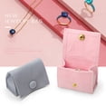 thumbnail image 3 of Pnellth Mini Jewelry Box Elegant Luxury Soft Velvet Portable Solid Color Snap Button Travel Ear Studs Earrings Finger Ring Organizer Bag Holder Container Case, 3 of 8