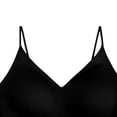 thumbnail image 6 of Womens Wire Free Bra, Full Coverage V Neck Medium Support Bra with Spaghetti Straps, Lounge Comfort Bra | VerBelle,Black M, 6 of 6