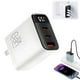 thumbnail image 2 of Cargador rápido GaN de 65 W, bloque de cargador de pared USB C de 3 puertos con soporte PD QC, adaptador de corriente compacto para portátil, iPhone, Samsung, teléfono y tableta., 2 of 8