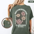 thumbnail image 3 of "Motherhood Is Kingdom Work" Christian T-Shirt – Proverbs 31:25-27 Bible Verse Floral Graphic Tee, 3 of 6