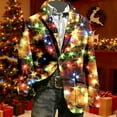thumbnail image 2 of KHONTS Christmas Suit for Men Lightweight Xmas Printed Blazer Casual One Button Holiday Party Fit Jacket with Pockets 02-Multicolour S, 2 of 3