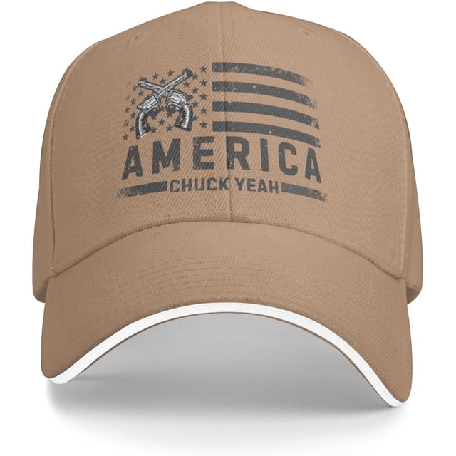 America Chuck Yeah hat Patriotic Baseball Cap Gray