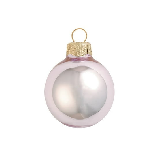 28ct Shiny Baby Pink Glass Ball Christmas Ornaments 2" (50mm)