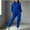 Blue, variant on HAPIMO Women's Sweatsuits Lounge Sets Quarter Zip Pullover Sweatshirts Casual Long Sleeve High Neck Top Elastic Waist Jogging Sweatpant Blue XXL