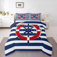 thumbnail image 1 of Erosebridal Nautical Rudder Comforter Sets Queen Size,Abstract Stripes Bedding Queen Comforter Set,Teens Room Decorative,Reversible,Breathable,3-Piece, 1 of 7