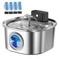 thumbnail image 1 of Fuente de agua Cat Voluas de acero inoxidable inalámbrica de 3,2 L, 1 of 9