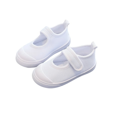 

Kesitin Kids Sneakers Lace Up Flats Comfort Canvas Sneaker Breathable Slip Resistant Athletic Shoes School On Casual Shoe Mesh White 1Y