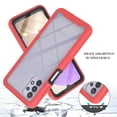 thumbnail image 7 of Dteck Samsung Galaxy A32 5G Case with Built-in Screen Protector, 2 in 1 Rugged Shockproof Case Full Body Protection Transparent Clear PC Back Cover Support Wireless Charging, Red, 7 of 7
