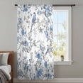 thumbnail image 4 of Blue Floral Birds Sheer Curtains 45 Inches Long, Farmhouse Flowers Pastoral Light Filering Curtains, Breathable Simi Curtain Privacy Drapes for Kitchen Bathroom Lightweight Small Window Treatment, 4 of 9