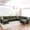 Green, variant on 150.4" Oversized L-Shaped Linen Modular Sectional Sofa, Modern 8-Seater Corner Couch with Storage Ottoman and USB Ports for Living Room