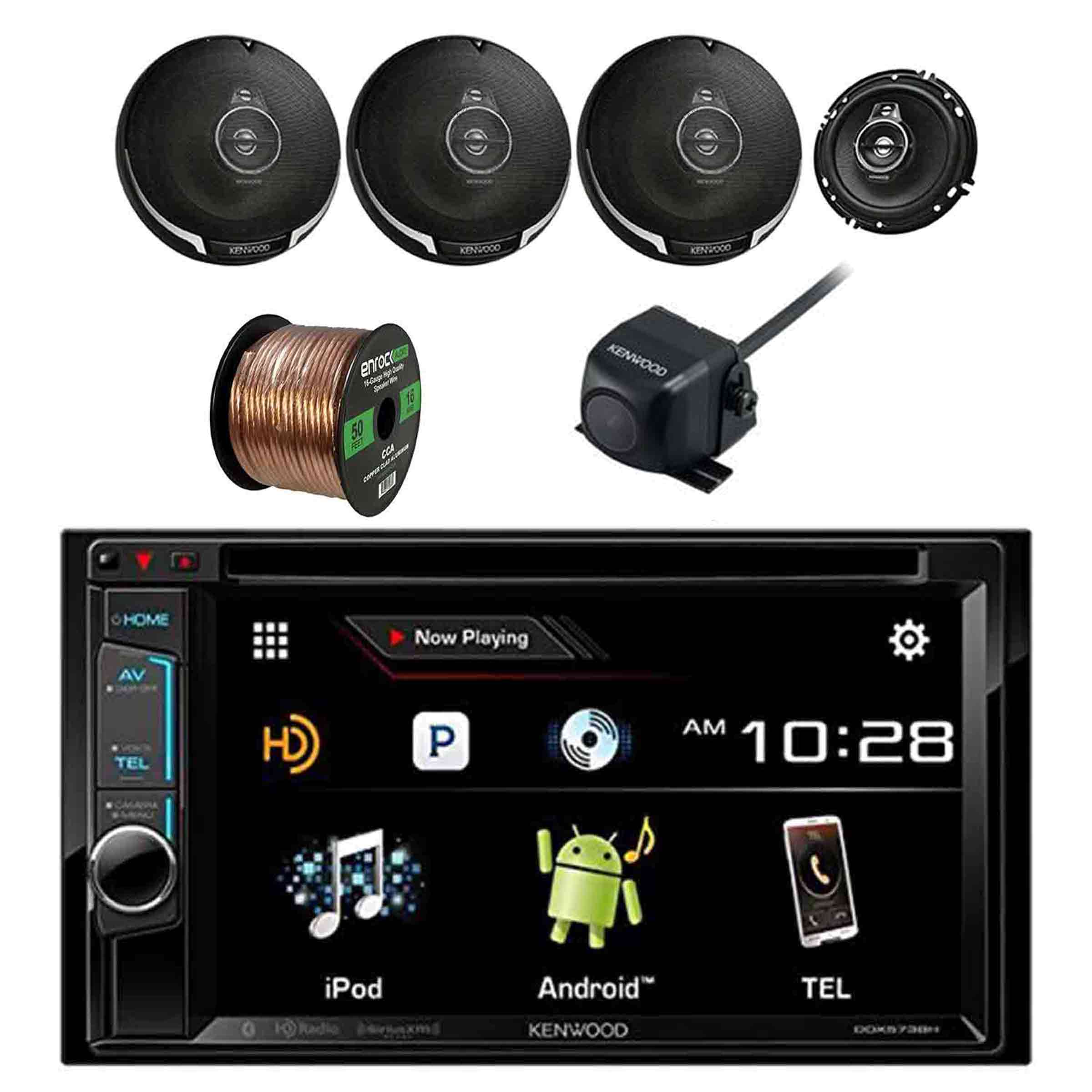 kenwood DVD Receiver with Kenwood CMOS130 Rearview Wide Angle View