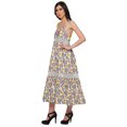 thumbnail image 2 of Moomaya Robe Longue Maxi Imprimée pour Femmes Sans Manches à Col en V Décontractée Évasée Kurta, 2 of 6