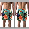 thumbnail image 3 of luoweisi Men's Beach Shorts Quick Dry Swim Trunks with Mesh Lining Toucan L, 3 of 5