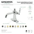 thumbnail image 7 of Kingston Brass KSD3543KL Knight One-Handle Single-Hole Bathroom Faucet with Deck Plate and Push Pop-Up Drain, Antique Brass, 7 of 7