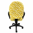 thumbnail image 3 of Floral Office Chair Slipcover, Hand Drawn Creative Flowers Herbs Blooming Spring Scene, Protective Stretch Decorative Fabric Cover, Standard Size, Mustard Earth Yellow, by Ambesonne, 3 of 5