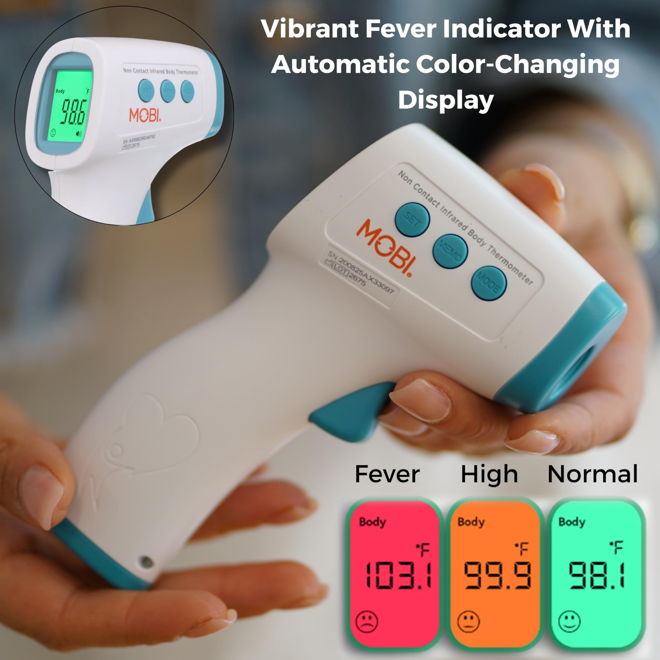 MOBI Smart Wi-Fi Pill 28 Day Pill Dispenser & Non-Contact Forehead Thermometer Bundle