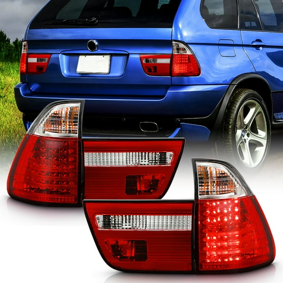 2000-2006 BMW X5 E53 Lumileds LED Red Clear Tail Lights Brake Lamps Left Right