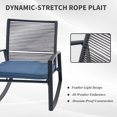 thumbnail image 2 of Outdoor Patio Bistro Metal Rocking Conversation Set with Table, Weatherproof Rope & Steel, Removable Cushion Covers, Anti-Tip Rocking Chairs for Balcony Porch, 2 of 7