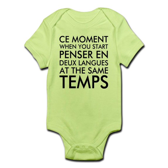 CafePress - Thinking In French And English Body Suit - Baby Light Bodysuit