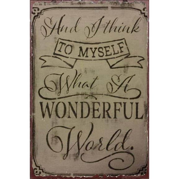 5.5x8 Inch What A Wonderful World Sign Housewarming Holiday Hostess Gifthome Decor For Nursery Home Living Room Farmhouse Kitchen Bathroom Garden Wall Decor Housewarming Gift