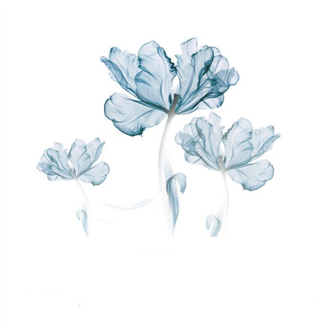 Pegatinas de pared de flores, DIY extraíbles, grandes, blancas, azules, florales, loto, pegatinas de pared, arte mural de despegar y pegar para guardería, sala de estar, dormitorio, telón de fondo,