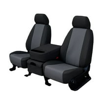 CalTrend Rear 60/40 Split Back & Solid Cushion Faux Leather Seat Covers for 2020-2022 Toyota Corolla - TY562-03LB Charcoal Insert with Black Trim