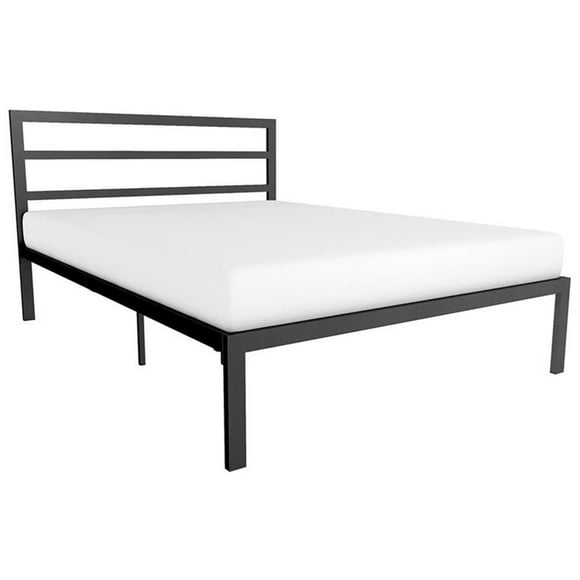Signature Sleep Lit Plateforme en Métal avec Tête de Lit, Full, Noir