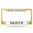 thumbnail image 1 of New Orleans Saints Anodized Gold License Plate Frame, 1 of 2