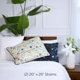 thumbnail image 2 of Southshore Fine Living, Inc. Boho Pillow Covers Standard 20"x26", Quilted Shams, Floral Blooms Blue, 2 of 5