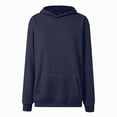 thumbnail image 4 of Towmus Hoodies for Women Drawstring Casual Long Sleeve Pullover Tops Solid Color Hooded Sweatshirt with Pocket S-4XL, 4 of 5
