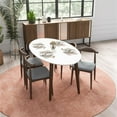 thumbnail image 2 of Aslan Modern Solid Wood Walnut Oval Dining Room Table and Chair Set for 4, 2 of 6