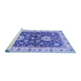 thumbnail image 2 of Ahgly Company Machine Washable Indoor Square Oriental Blue Traditional Area Rugs, 8' Square, 2 of 4