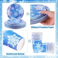 thumbnail image 3 of 144 Pieces Frozen Paper Plates and Napkins Dinnerware Set Winter Snowflake Party Tableware Supplies Includes Paper Plates Napkins Forks Serve 24 for Christmas Party Supplies, 3 of 7