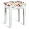 thumbnail image 5 of Costway Vanity Wood Dressing Stool Padded Chair Makeup Cushion White Backless, 5 of 11