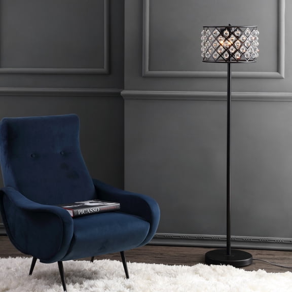 JONATHAN Y Elizabeth 60" Crystal/Metal LED Floor Lamp, Bronze/Clear, JYL9000B