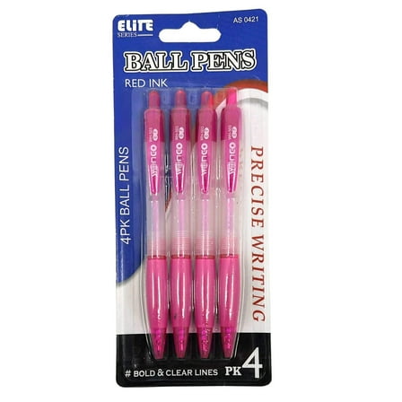 Elite Series Red Ballpoint Pens: 4CT