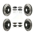 thumbnail image 1 of Transit Auto Front Rear Coated Drilled Slotted Disc Brake Rotors and Ceramic Pads Kit for Car Honda Civic KDT-100419, 1 of 11