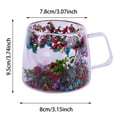 thumbnail image 3 of Double Wall Glass Coffee Mug with Handle, Insulated Clear Floral Tea Cup, Borosilicate Glass Beverage Cup for Coffee, Tea, Milk, Juice, and Daily Drinkware(Pink,200ML / 6.8Oz), 3 of 8