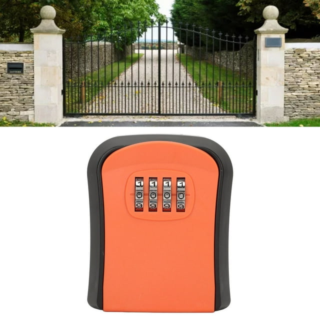 Key Lock Box, Aluminum Alloy Wall Mounted Security Key Organizer Waterproof 4 Digit Password Key Cabinet For Outdoor Indoor,Portable Combination Lockbox, 3.78 X 3.15 X 1.61inch