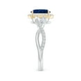 thumbnail image 3 of ANGARA Natural 1.55 Ct Sapphire Twisted Vine Ring with Diamond in 14K White & Yellow Gold for Women (Size-8x6mm) | September Birthstone, Anniversary, Jewelry Gift for Women | Natural Sapphire Ring, 3 of 9