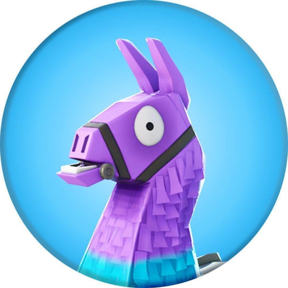 Fortnite Loot Llama Purple Blue Background Edible Cake