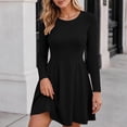 thumbnail image 6 of Sheghy Crew‑Neck Long‑Sleeve Fit‑and‑Flare Mini Dress Women Fall Party Outfit, 6 of 8