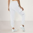thumbnail image 5 of Womens Jogger Pants with Multi Pockets Cotton Fleece Drawstring Elastic Waist Cinch Bottom Cargo Sweatpants Loose (M, White), 5 of 6