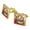 Gold, variant on Cobra Snake Square Cufflink Set - Silver or Gold