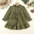 thumbnail image 3 of Younger Tree Toddler Girls Dresses Kid Fall Winter Long Sleeve Crew Neck Dresss Clothes with Bag for 4-5T, 3 of 8