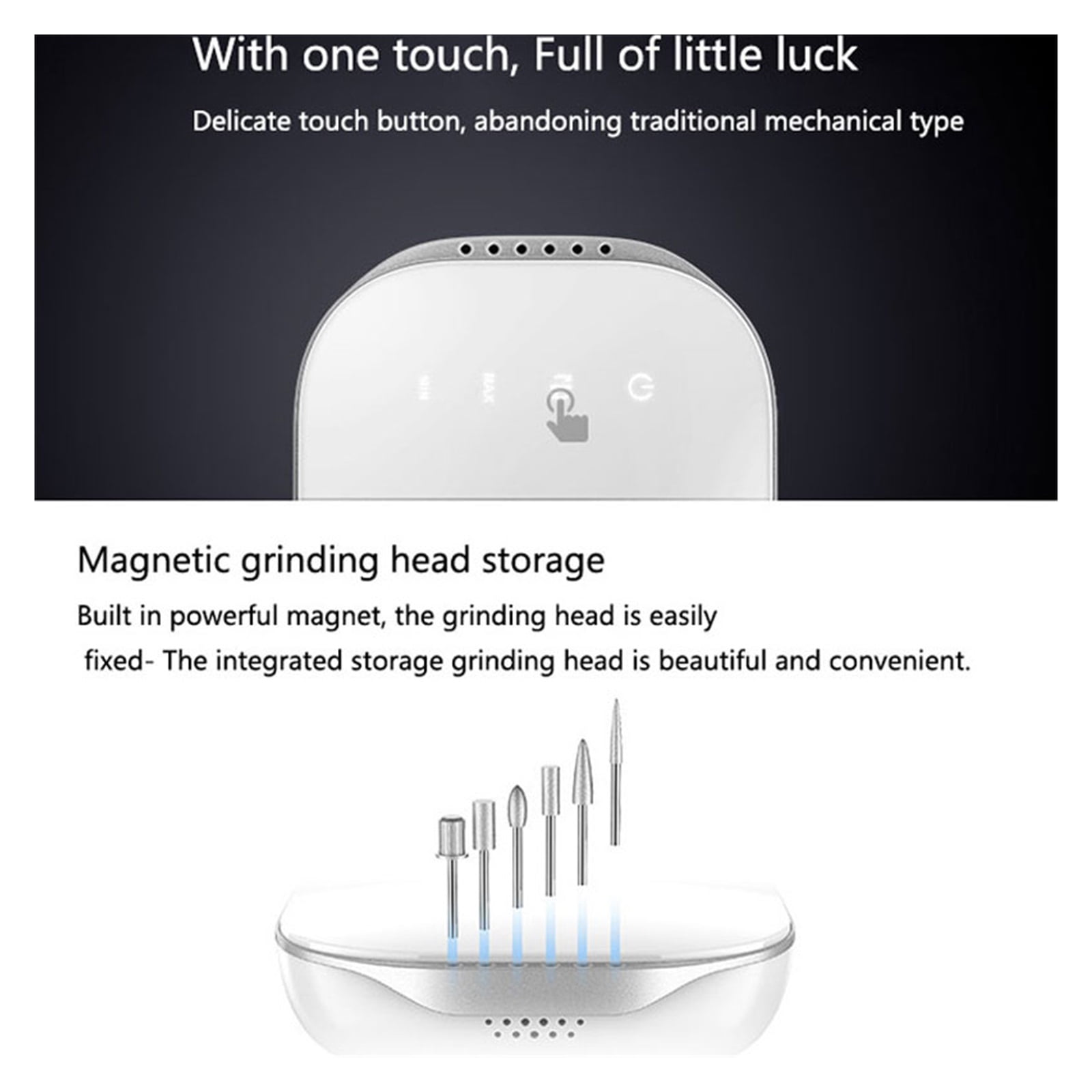 35000RPM Electric Nail Drill With Touch Screen, Rechargeable Cordless Manicure Machine For Nails Art Sander Nail ,Lightweight and Portable